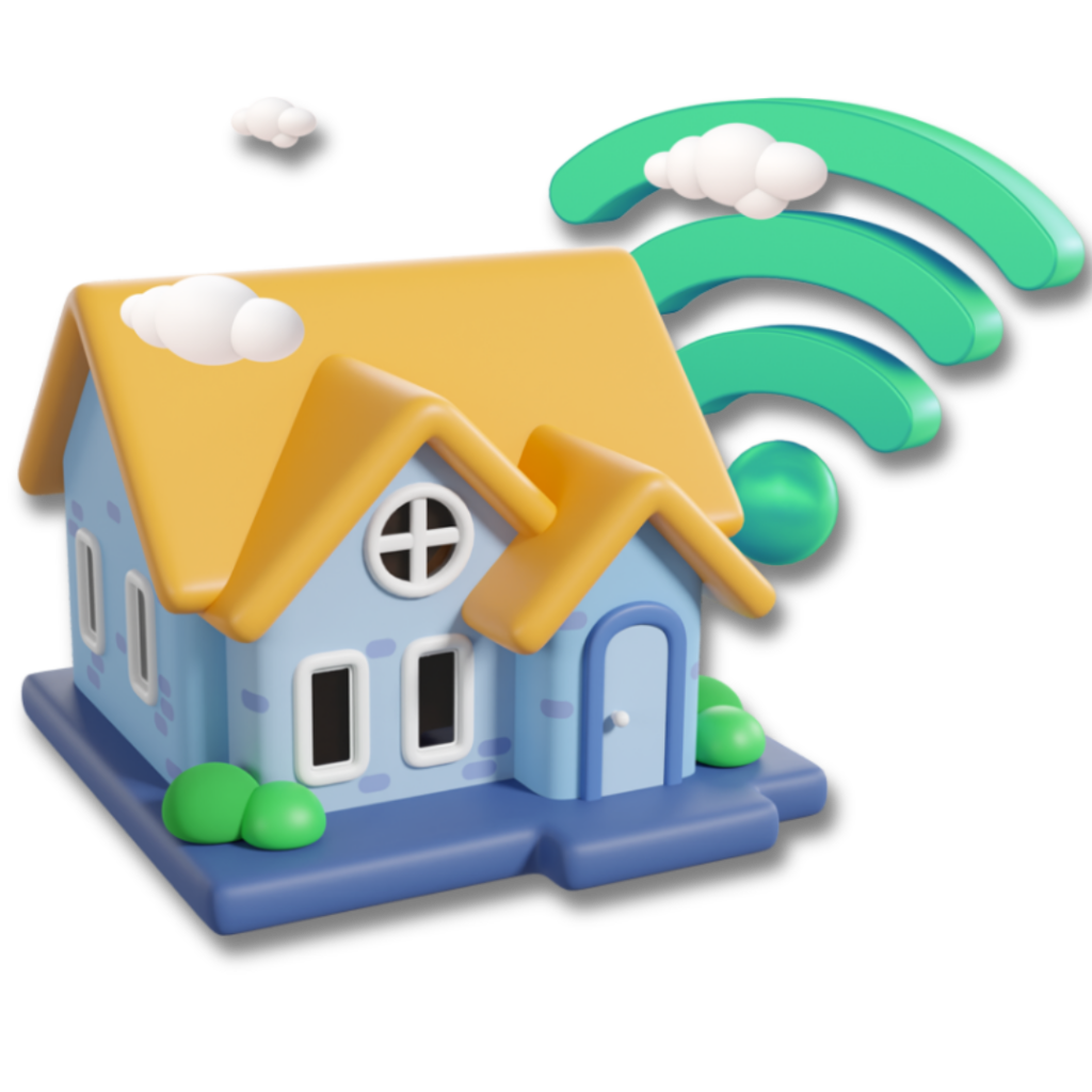 Small house and wifi symbol