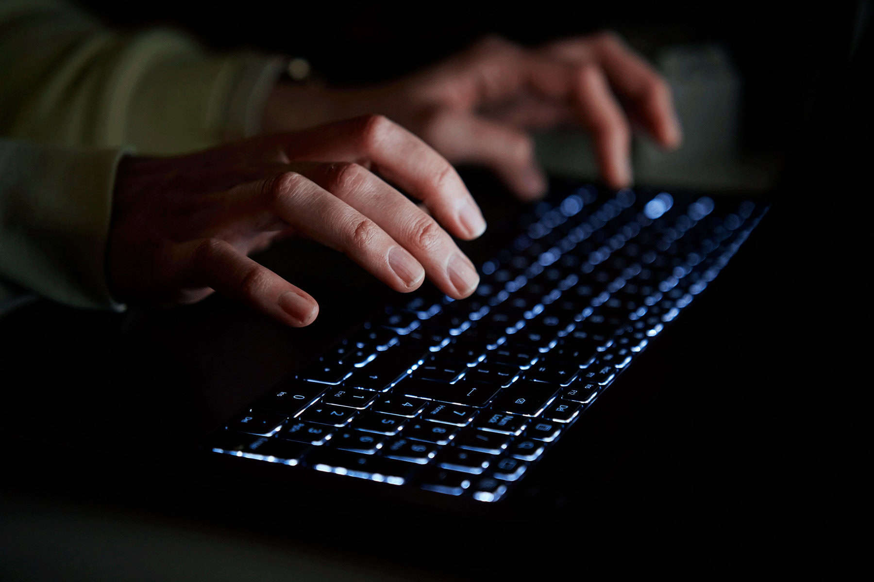 A man using a keyboard, illustrating the IT solutions that Fusion Fibre Group have on offer.